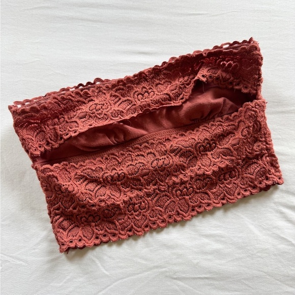 Aerie Lace Bandeau Bralette in Rust size XS - Picture 2 of 4